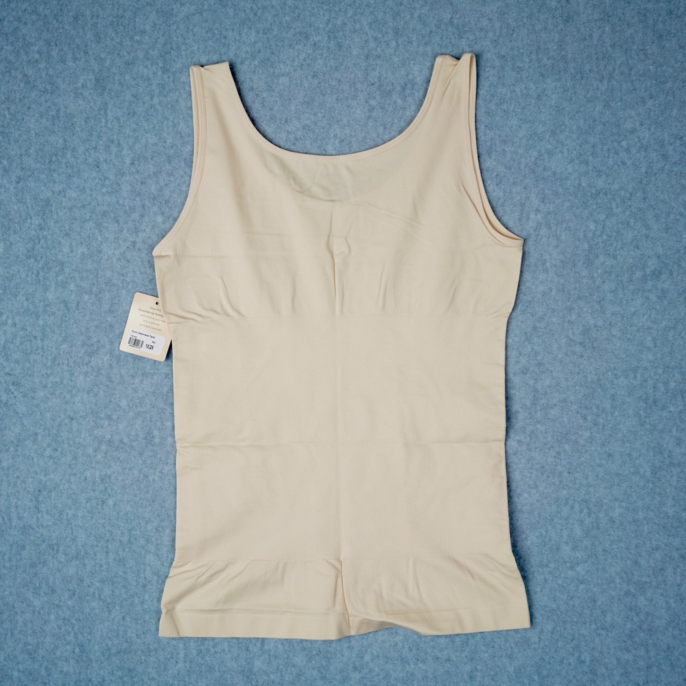 Essentials by‎ Tummy Tank Women's Nude Seamless Shaping Tank Top 1X/2X